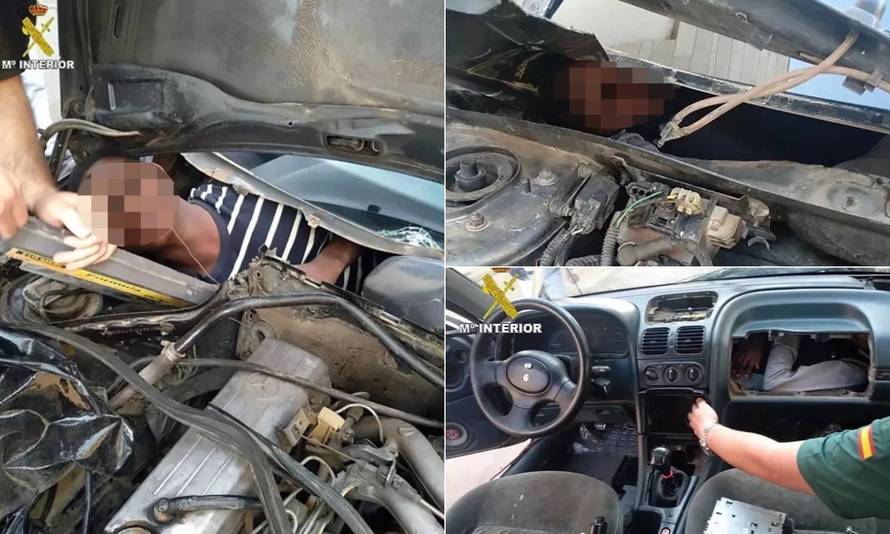Migranti se nagurali pod haubu i kontrolnu ploču automobila