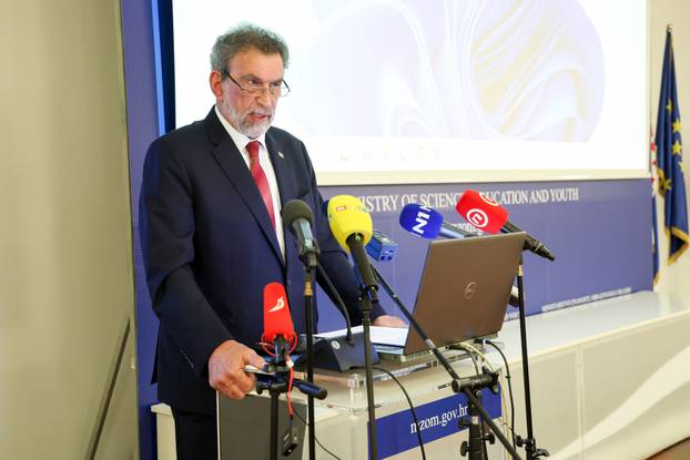 Zagreb: Konferencija za medije u Ministarstvu znanosti povodom najavljenog &scaron;trajka prosvjetara