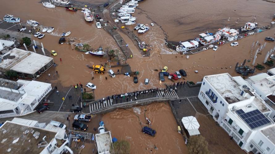Floods in the Greek island of Paros