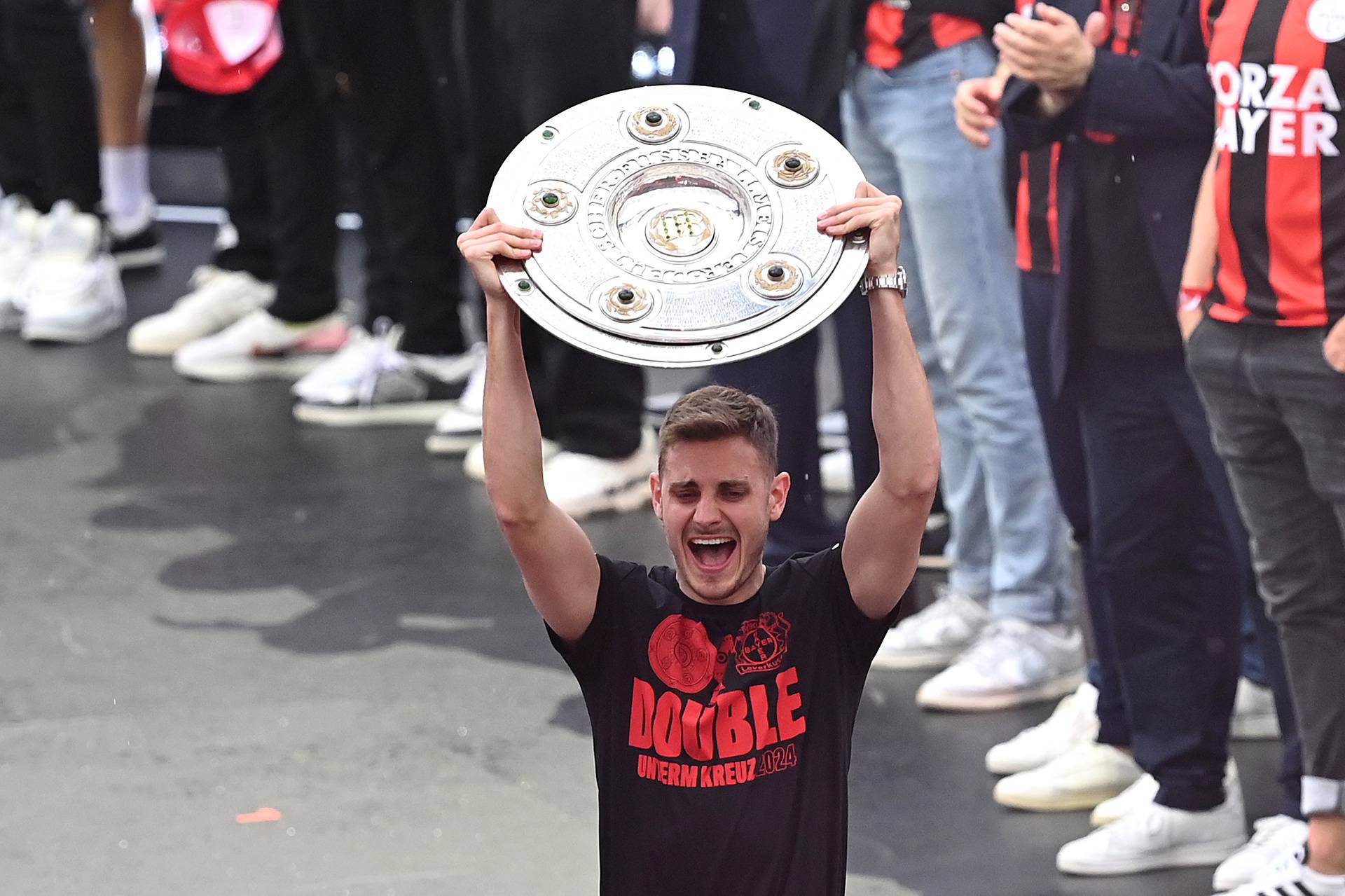 Bayer Leverkusen's championship celebration