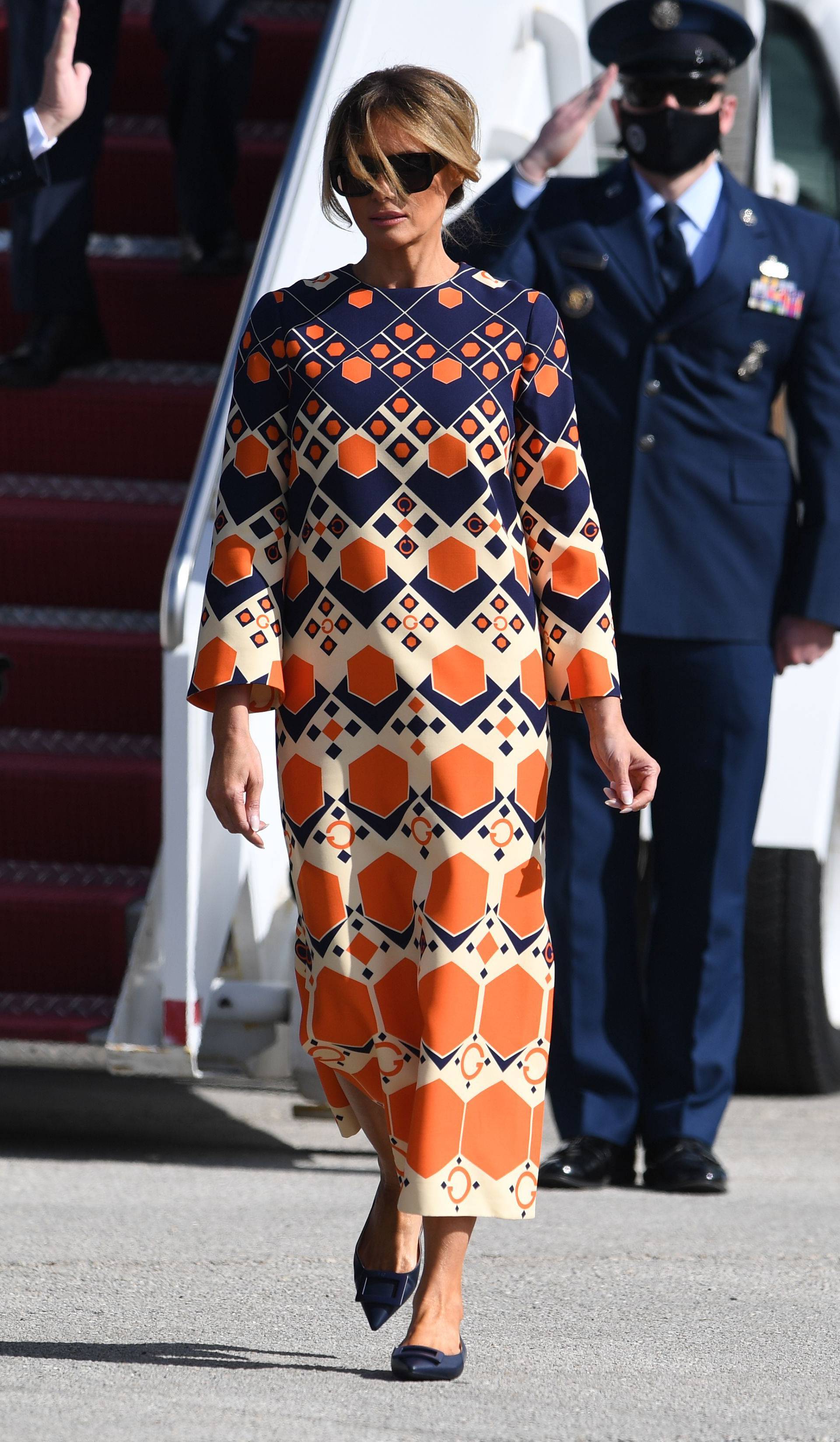 US President Donald Trump and First Melania Trump arrive on Airforce One at Palm Beach International Airport, West Palm Beach, Florida, USA - 20 Jan 2021