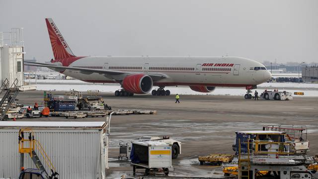 FILE PHOTO: An Air India Boeing 777 plane is towed at O'Hare International Airport in Chicago