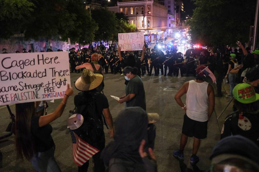 No Kings protest against U.S. President Donald Trump's policies, in Austin