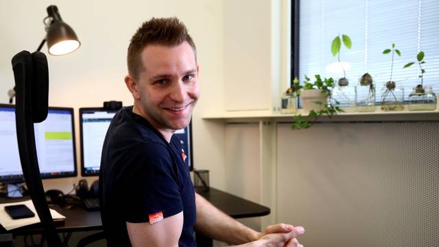 Max Schrems sits in his office ahead of a Reuters interview in Vienna