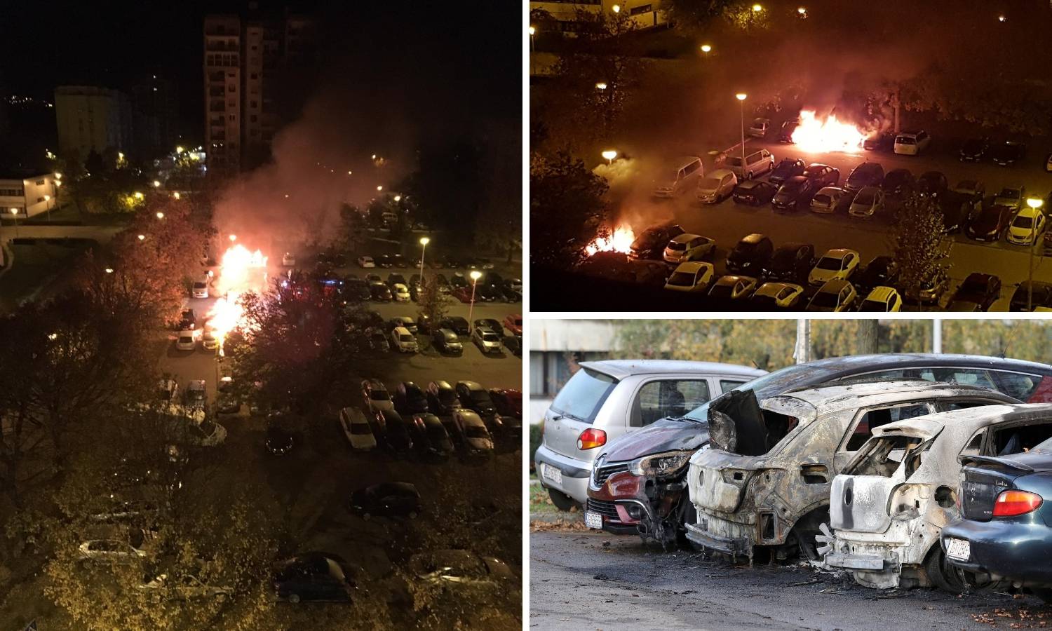 Buktinja u Zagrebu: Pokušali provaliti u aute pa ih zapalili?