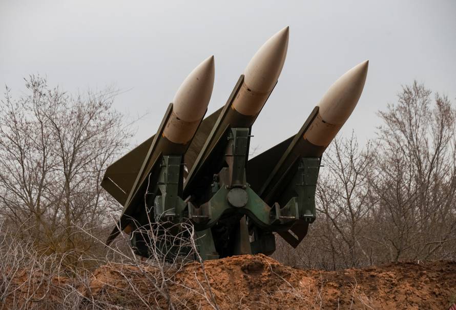 A U.S.-manufactured Hawk medium-range surface-to-air missile system at a position in Mykolaiv region
