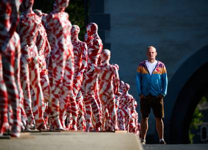 Corona art installation with mannequins