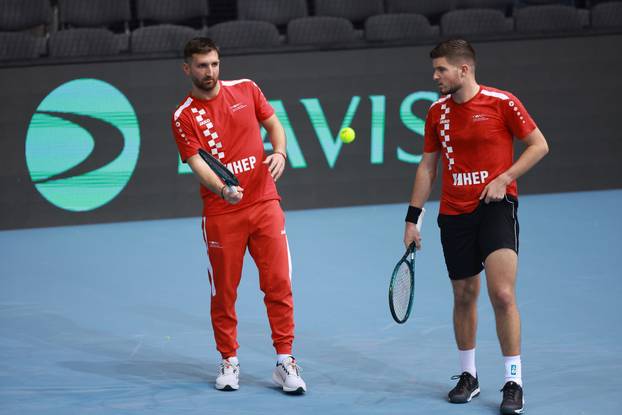 Osijek: Trening hrvatske Davis cup reprezentacije