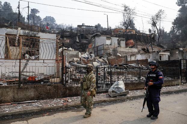Wildfire burns in Chile