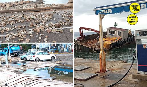 FOTO Jugo je razbacalo sve u Crikvenici: 'Teglenica je skoro potonula, kamenje je posvuda'