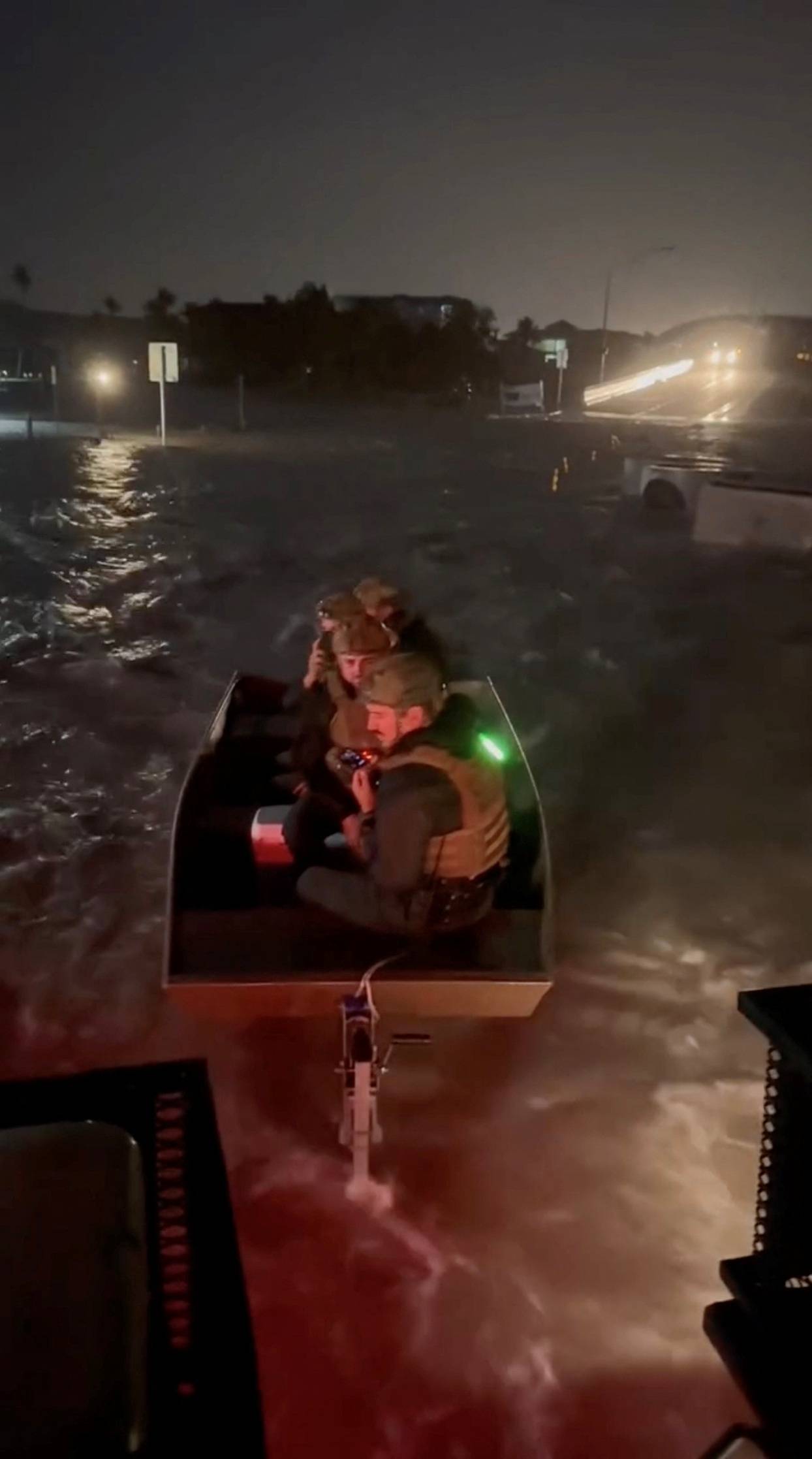 Marine deputies prepare for a rescue along Fort Myers Beach