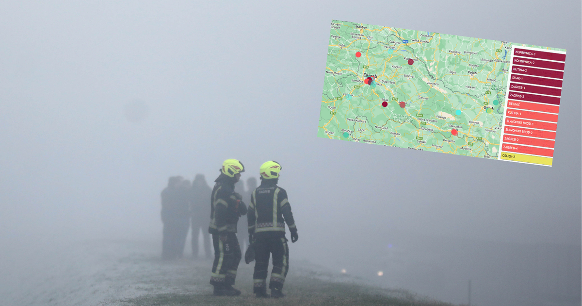The air quality in Zagreb and its surrounding areas is deteriorating, with multiple monitoring stations recording a ‘red’ level.