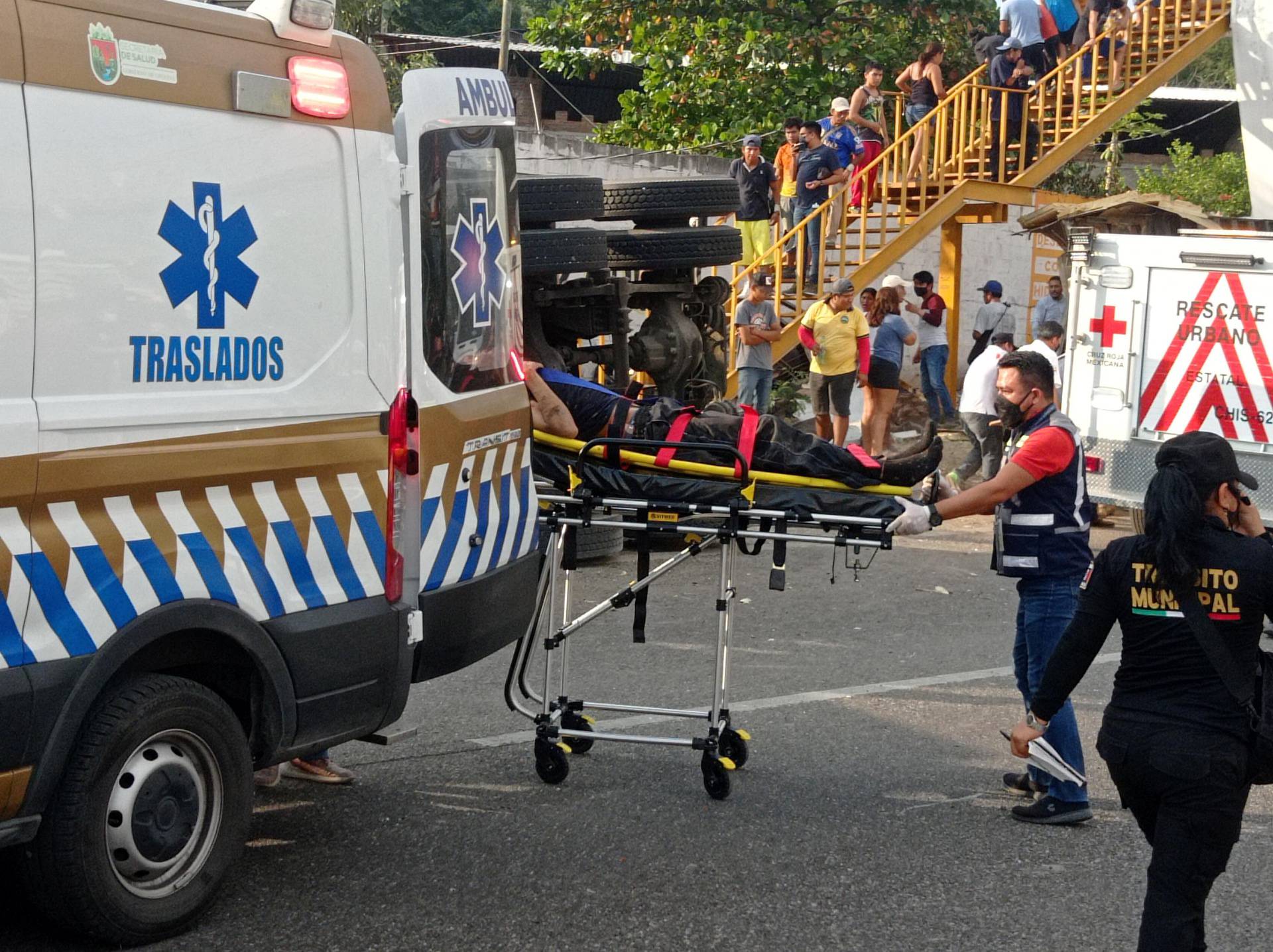 Trailer crash in the southern Mexican state of Chiapas