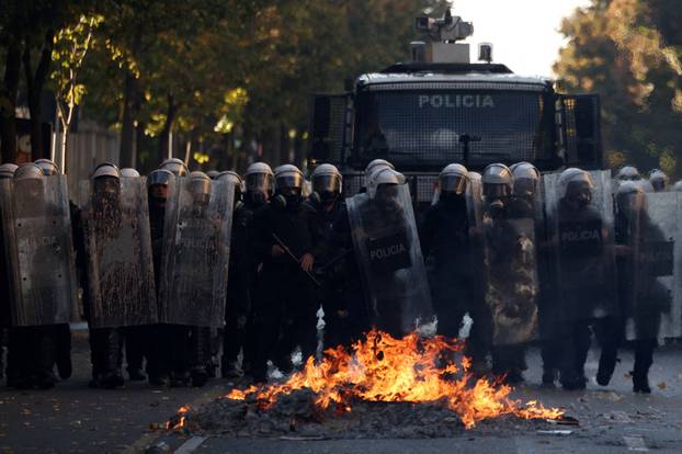 Albanian students hold anti-government protest
