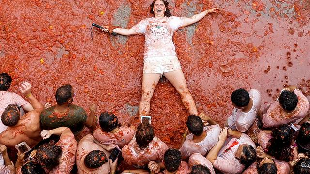 The annual "La Tomatina" food fight festival in Bunol