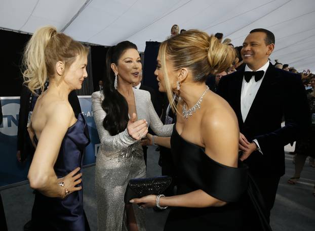 26th Screen Actors Guild Awards – Arrivals – Los Angeles, California, U.S., January 19, 2020 –  Renee Zellweger, Catherine Zeta-Jones and Jennifer Lopez.