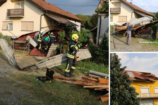 FOTO Olujni vjetar u Orahovici izazvao kaos: 'Mislili smo da je grom, pa shvatili da nosi krov'