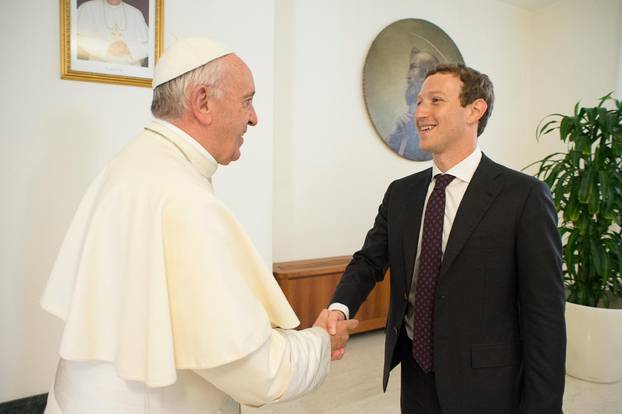 August 29 2016 : Pope Francis meets Facebook founder and CEO Mark Zuckerberg