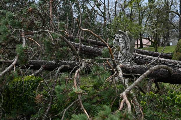 Zagreb: U nevremenu teško oštećeno gradsko groblje Mirogoj