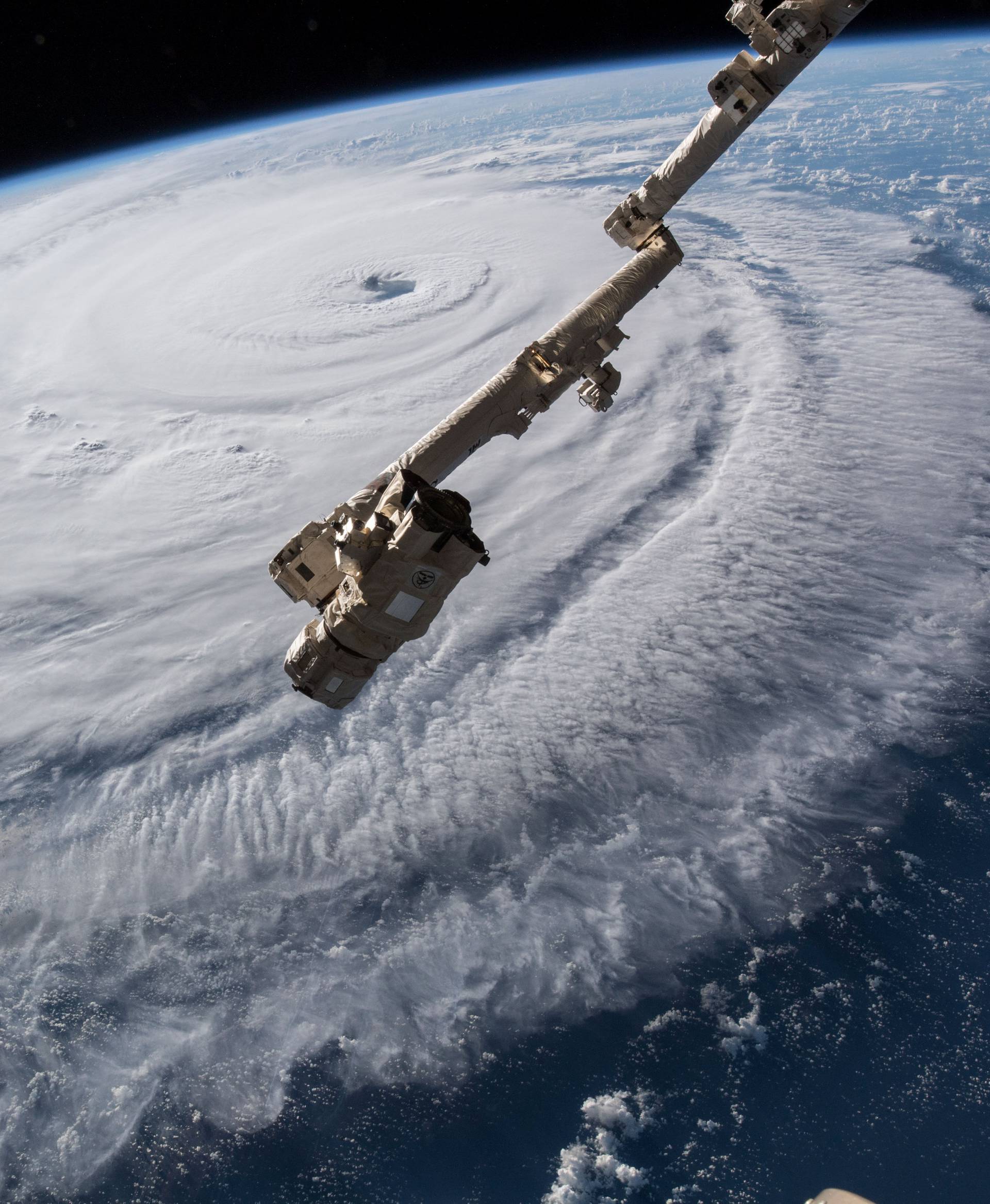 NASA handout photo of a view of Hurricane Florence shown churning in the Atlantic Ocean in a west, north-westerly direction heading for the eastern coastline of the United States