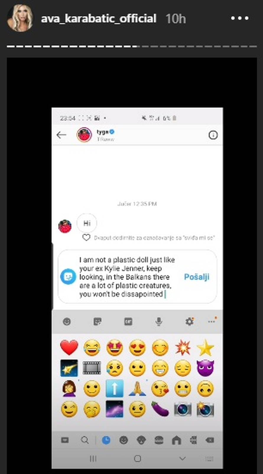 Ava tvrdi da joj poruke šalje Tyga: 'Nisam ti plastična lutka'
