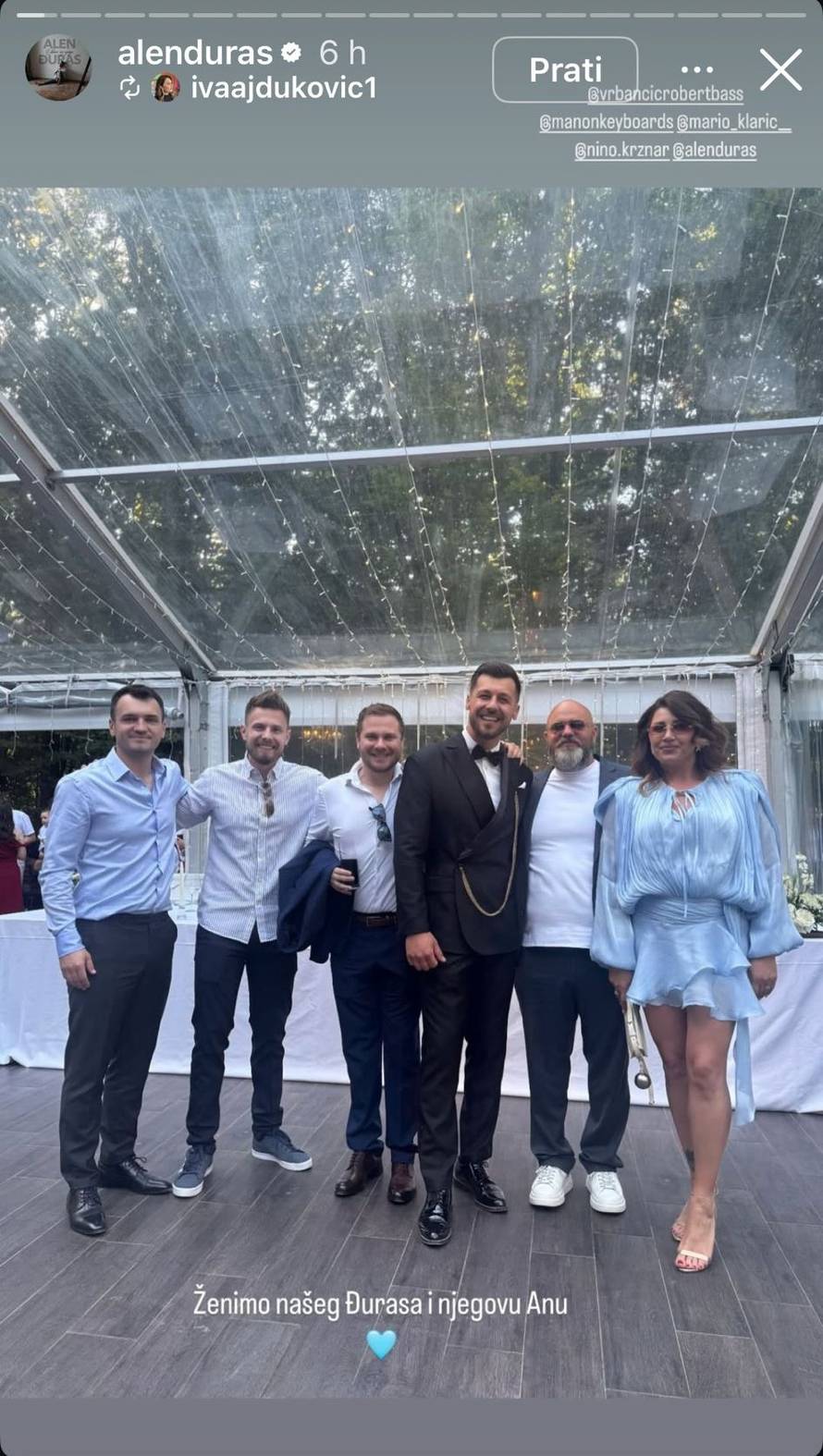 Pjevač Alen Đuras uplovio u bračnu luku sa svojom Anom: Kum Matija Cvek je i zapjevao