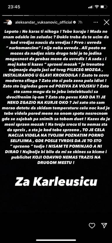 Brutalan rat Karleuše i Lukasa, nižu se uvrede: 'Narkomančino avav av, uhapsit ćemo ti dilera!'