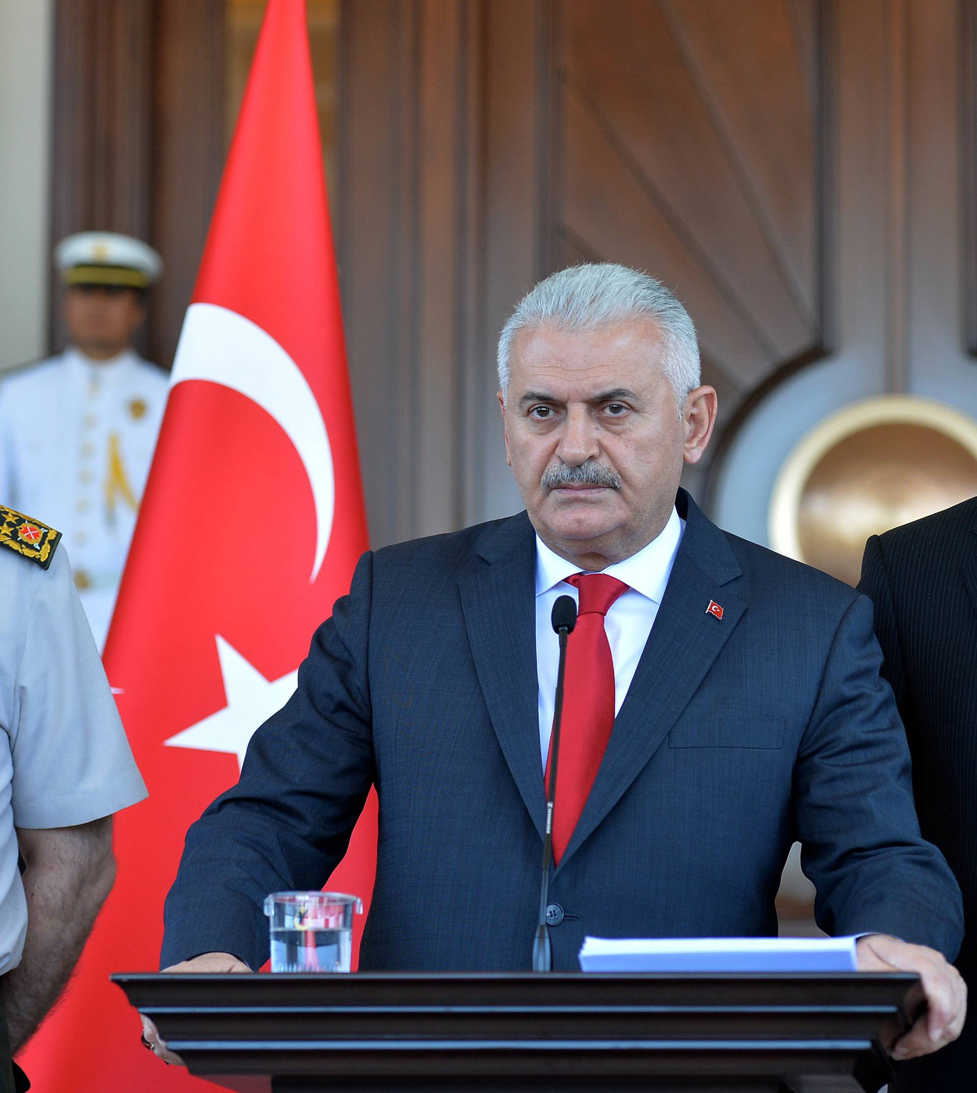 Turkey's Prime Minister Yildirim speaks during a news conference in Ankara