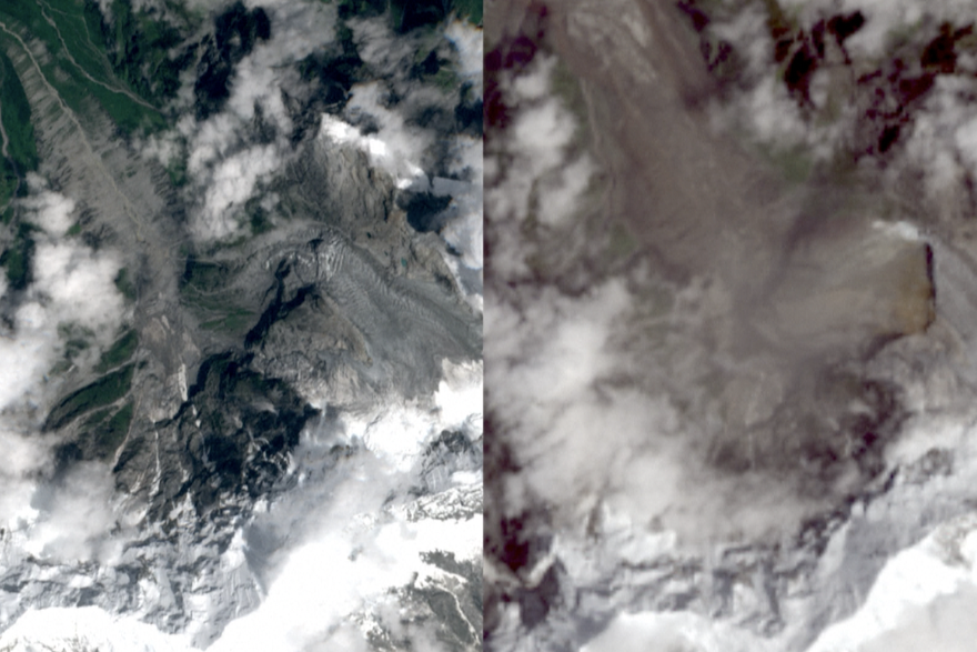 Satelitske snimke odrona u Nepalu