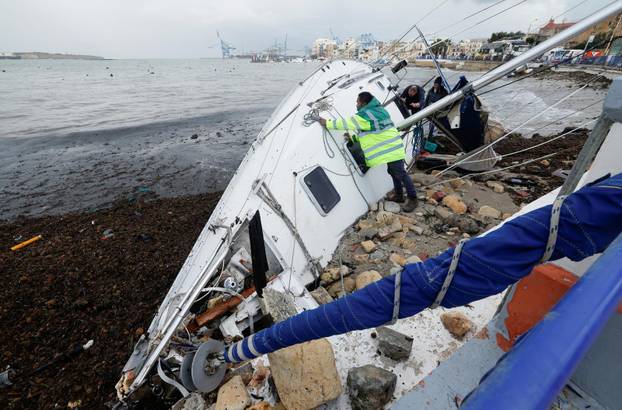 Aftermath of Storm Harry which wreaked havoc across Malta