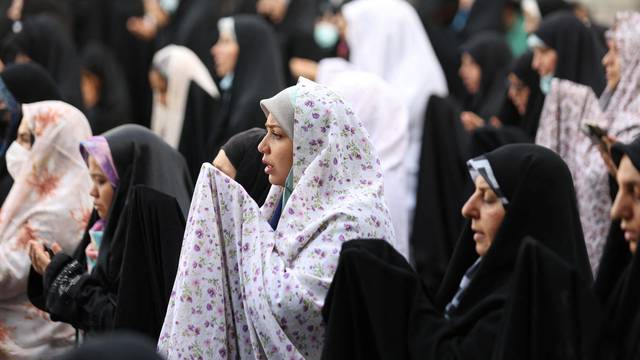Iranians pray on Eid al-Adha at the shrine of Abdol-Azim in Tehran