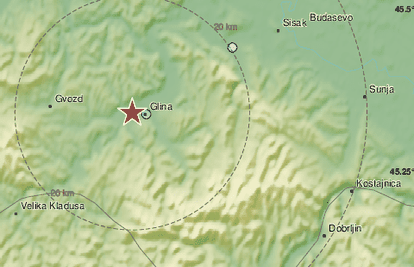 Novi potres se osjetio kod Gline: Bio je jačine 3,2 po Richteru: 'Prvo tutnjava pa se zatreslo'