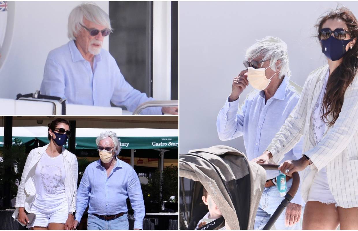 Bernie Ecclestone (90) prošetao Trogirom s jednogodišnjim sinom i ženom Fabianom (44)