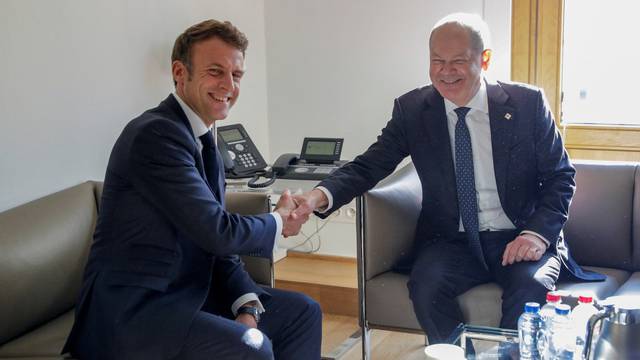 French President Emmanuel Macron and German Chancellor Olaf Scholz meet, in Brussels