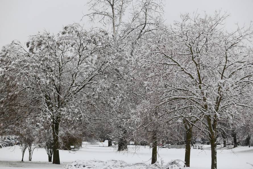 Snježni pokrivač je zabijelio je Osijek