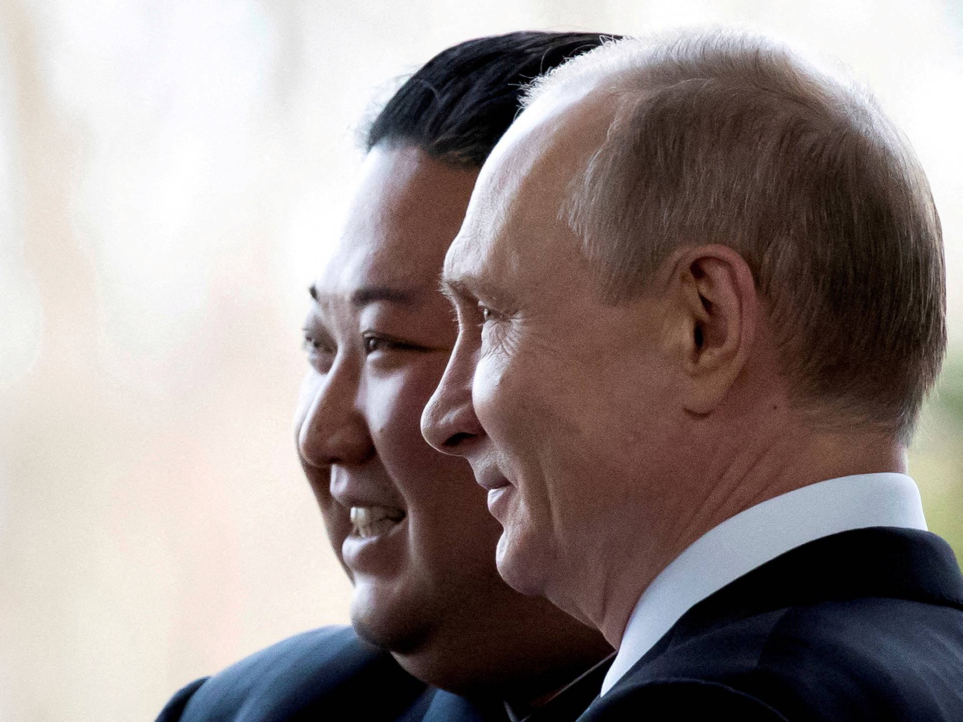 FILE PHOTO: FILE PHOTO: Russian President Vladimir Putin and North Korea's leader Kim Jong Un meet in Vladivostok in 2019