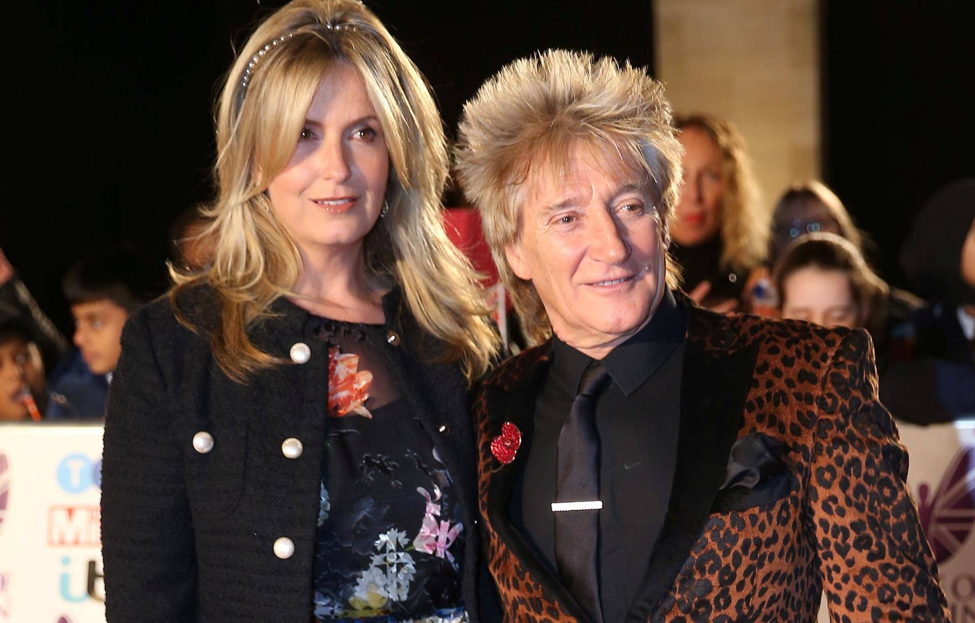 Singer Rod Stewart arrives with his wife Penny Lancaster for the Pride of Britain Awards in London