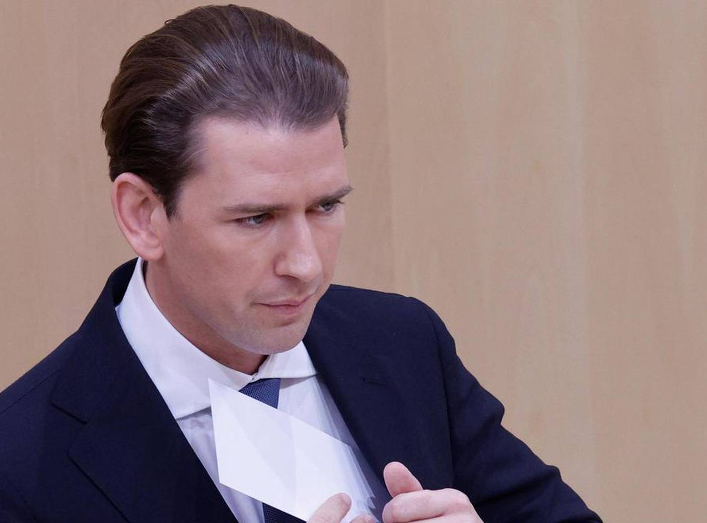 Former Chancellor Kurz attends a session of the Austrian parliament in Vienna
