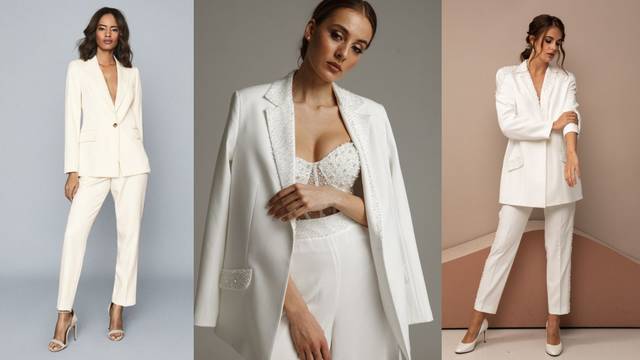 Bijelo odijelo za vjenčanje: Top kombinacije moderne siluete
