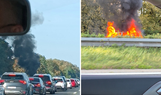 VIDEO Na autocesti A1 kod Karlovca izgorio automobil