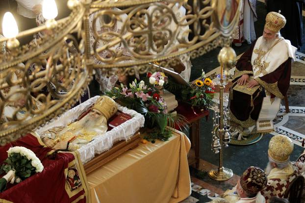 The funeral of Metropolitan Amfilohije Radovic, the top cleric of the Serbian Orthodox Church in Montenegro, in Podgorica