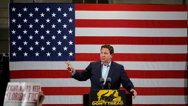 Florida Governor Ron DeSantis holds a rally ahead of the midterm elections, in Hialeah