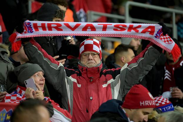 Riga: Atmosfera na stadionu tijekom utakmice između Latvije i Hrvatske
