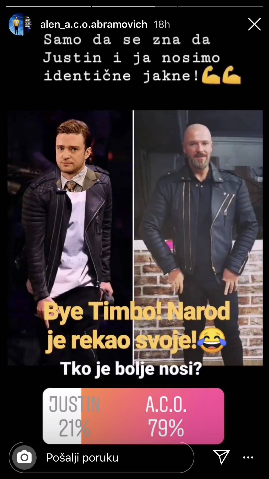 Alen i Justin Timberlake nose istu jaknu: 'Kojem bolje stoji?'