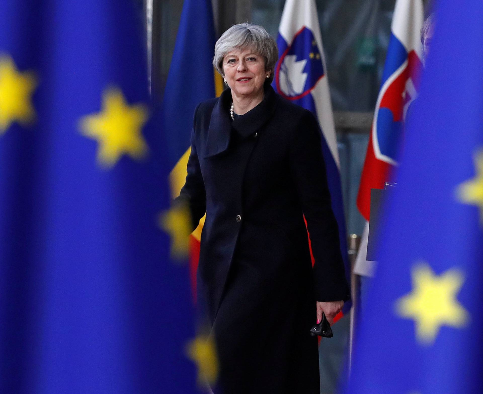 Britain's Prime Minister Theresa May arrives to attend the EU summit in Brussels