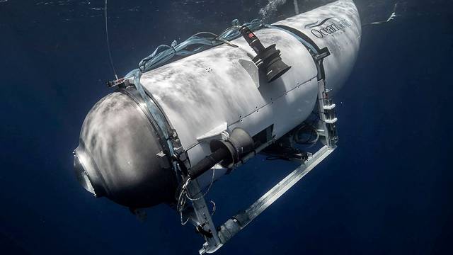 The Titan submersible operated by OceanGate Expeditions dives in an undated photograph