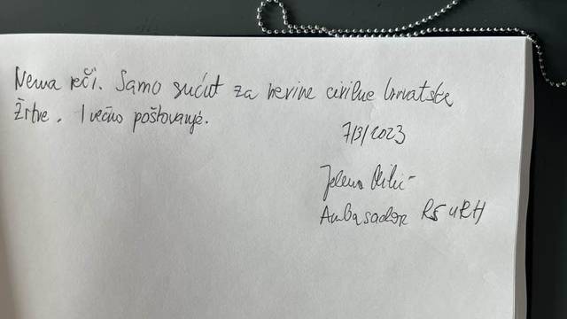 Veleposlanica Srbije odala je počast hrvatskim  civilnim žrtvama: 'Vječno poštovanje'