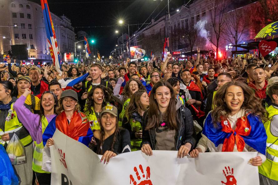 Supporters welcome students from across Serbia as they converge in the capital Belgrade for mass protests over the fatal November 2024 Novi Sad railway station roof collapse