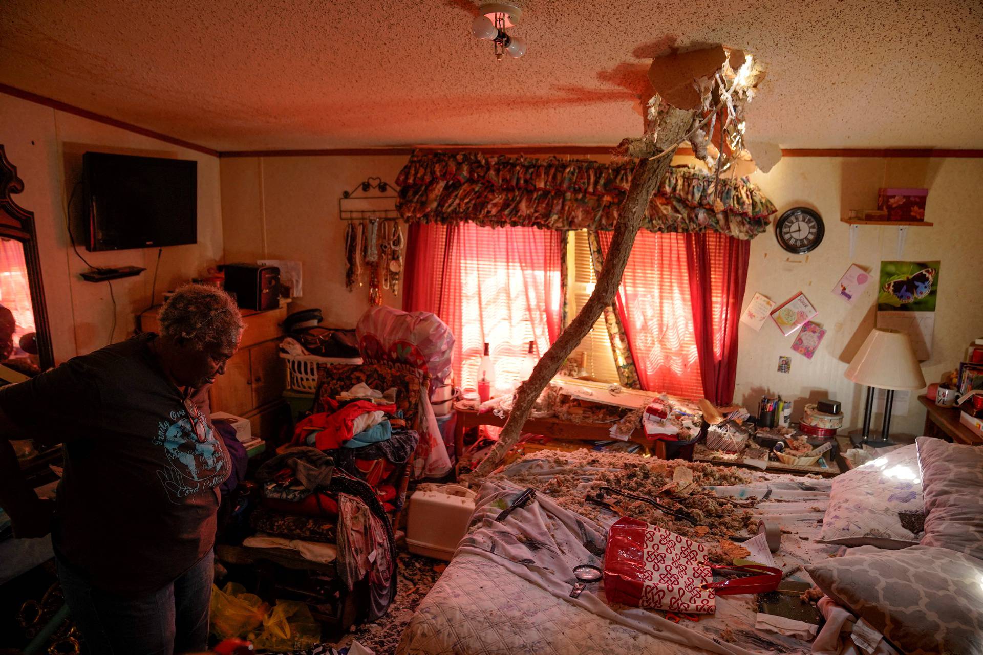 Aftermath of tornado in Wynne, Arkansas