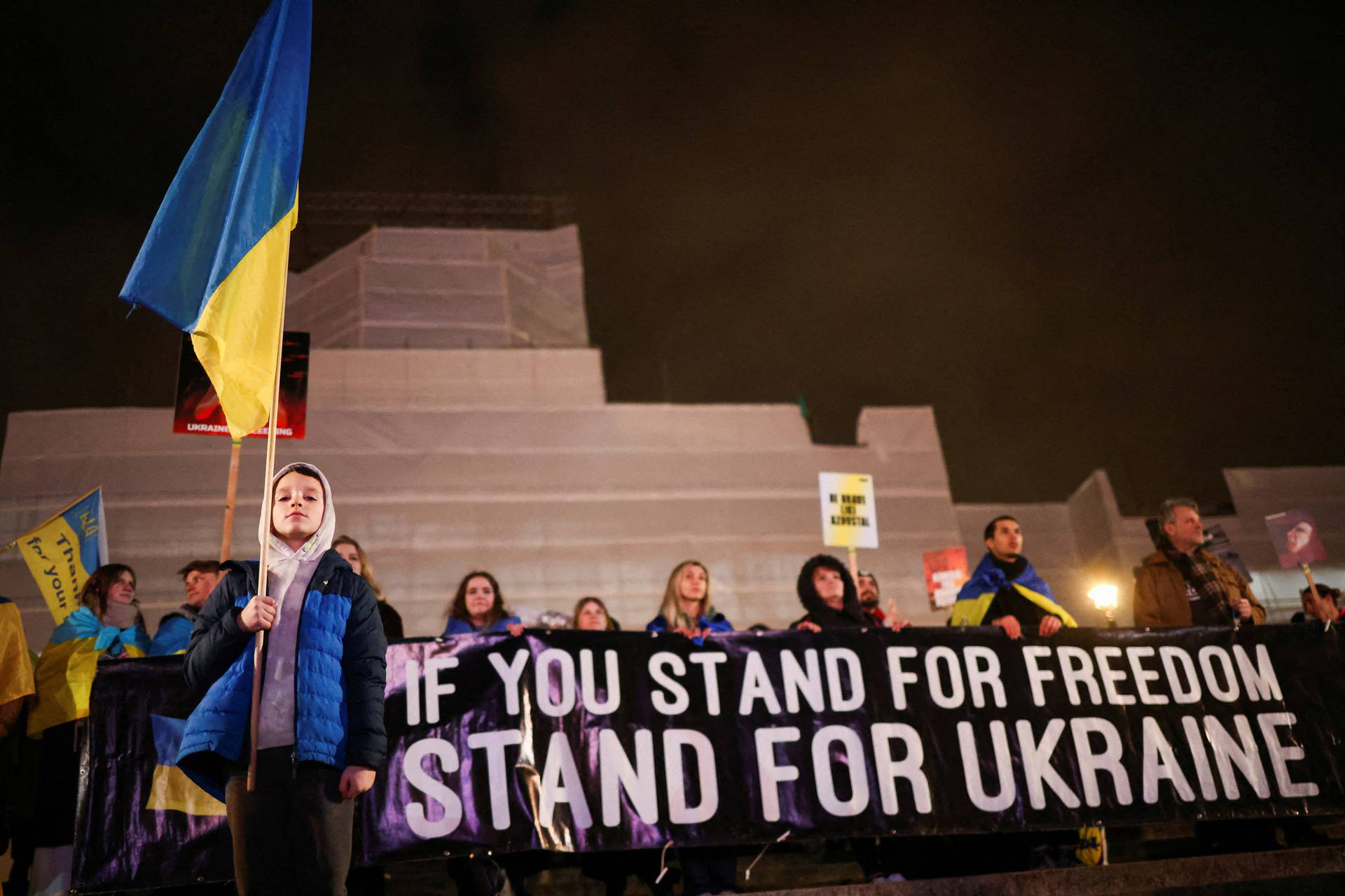 FILE PHOTO: Vigil for Ukraine on the anniversary of the conflict with Russia, in London